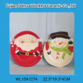 Christmas decoration ceramic plate with snowman shape